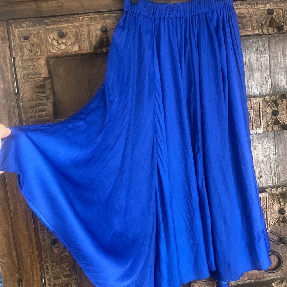 Anthropologie Midi Skirt in Sapphire Blue, XS